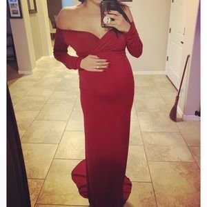 Photoshoot Couture Maternity Gown with Train